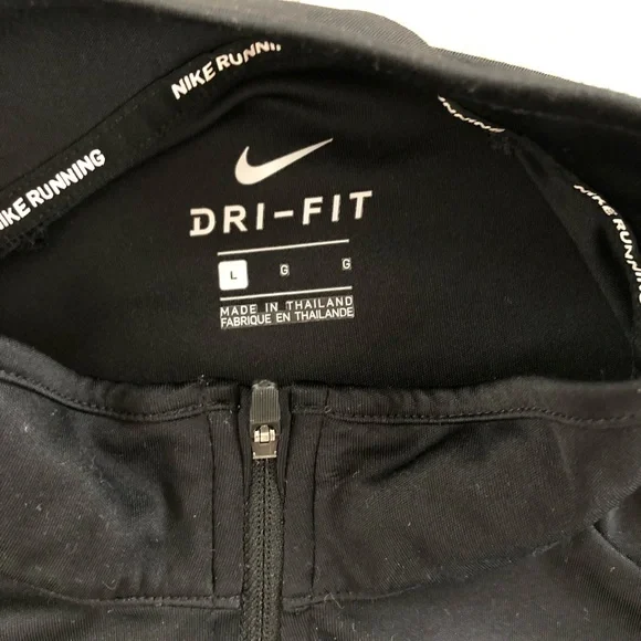 Nike Black Mens Large Dri Fit Three Quarter Zip Up - Picture 3 of 5